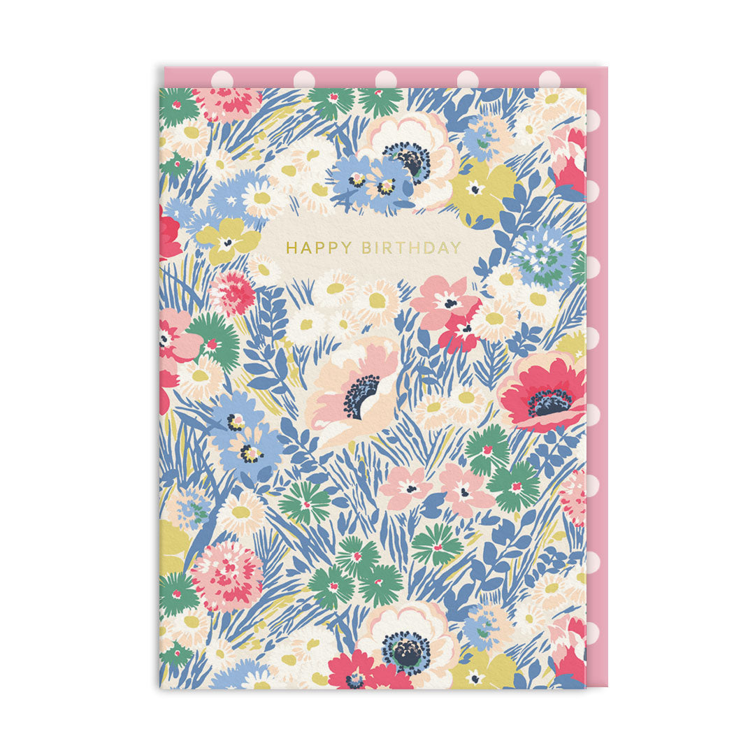 Happy Birthday Meadow Floral Greeting Card