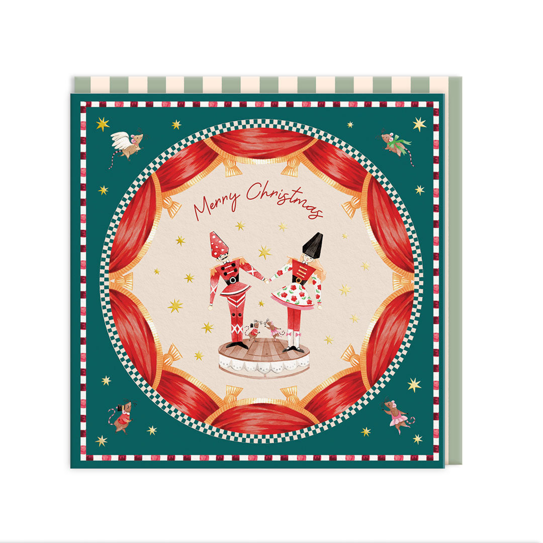 Cath Kidston x 3 Nutcracker Designs Greeting Card Square (Pack of 9)