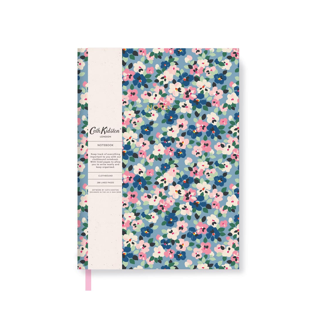 Cath Kidston Painted Pansies Linen Notebook