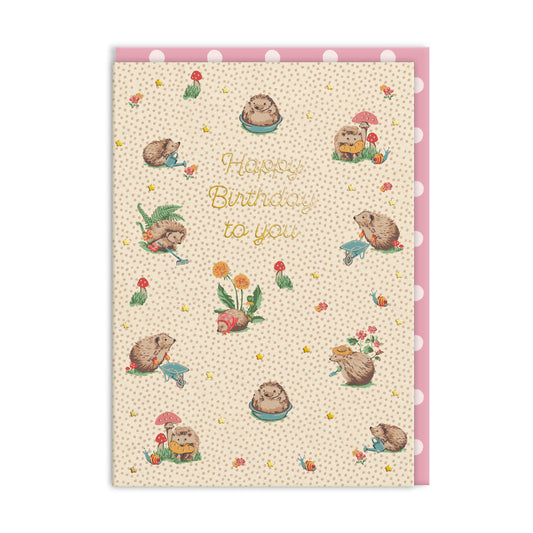 Hedgehogs Birthday Card