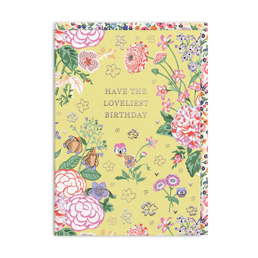 Yellow Posy Birthday Card