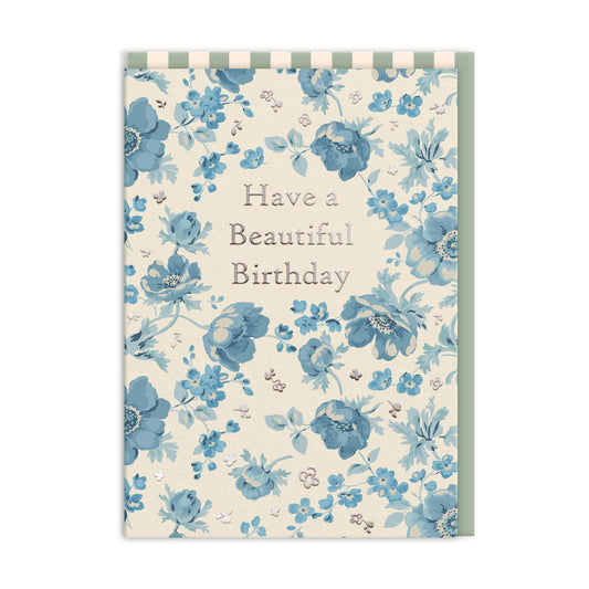 Blue Anenome Beautiful Birthday Card