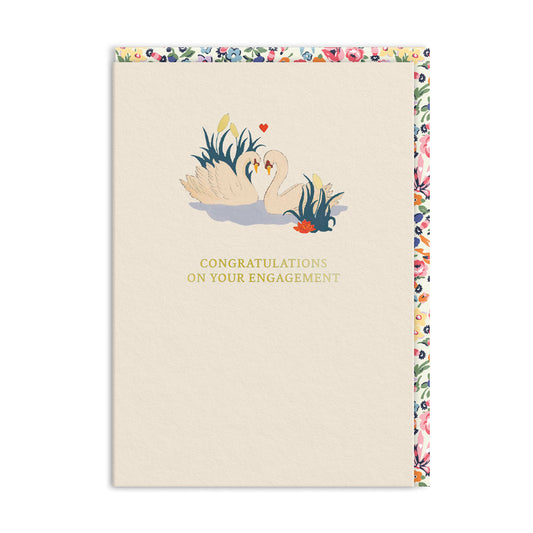 Swans On Your Engagement Card