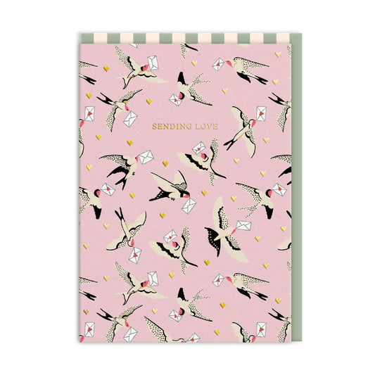 Swallows Sending Love Greeting Card