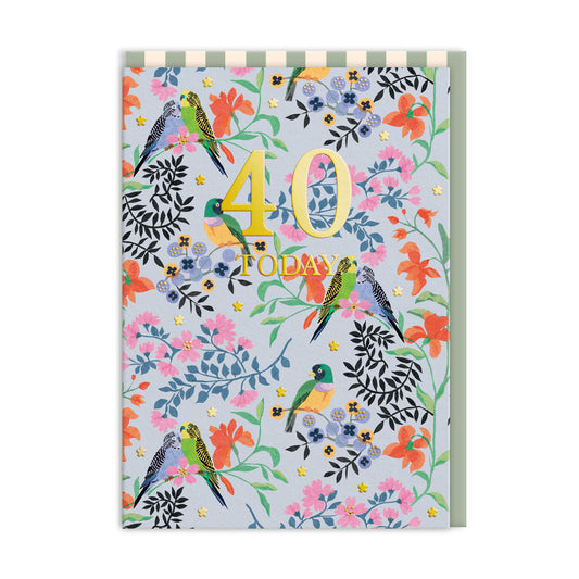 40 Paper Birds Birthday Card