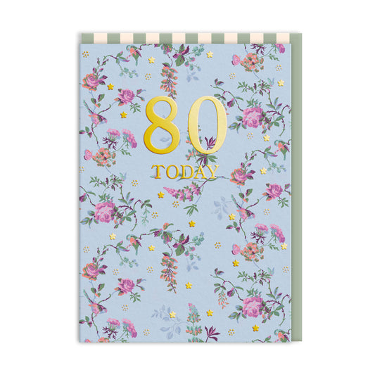 80 Birds and Roses Birthday Card