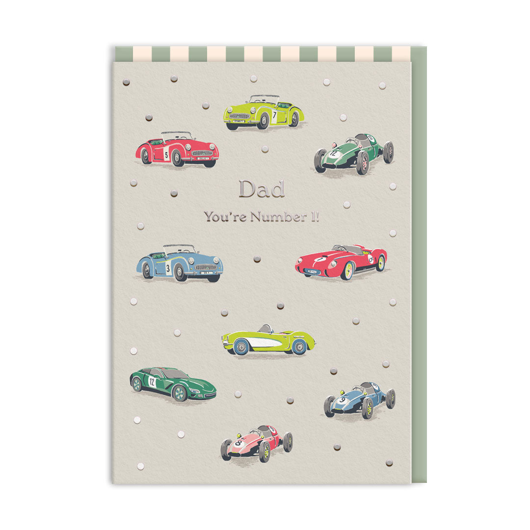 No 1 Dad Cars Greeting Card