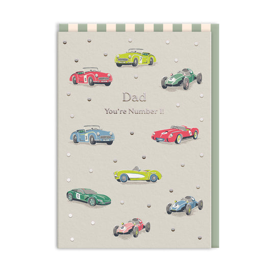 No 1 Dad Cars Greeting Card