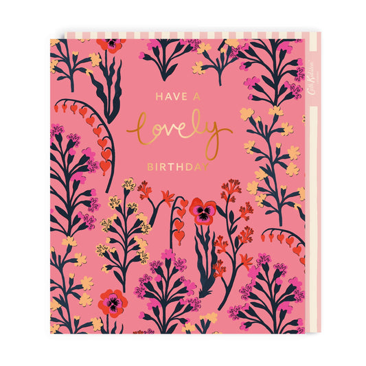 Pink Floral Large Birthday Card