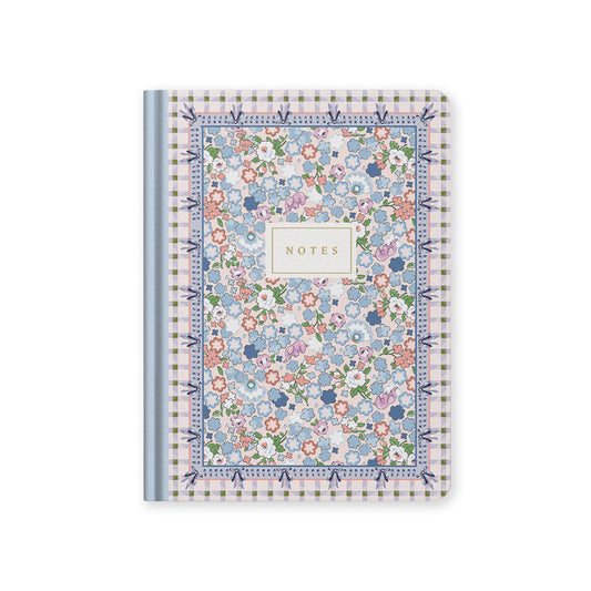 Cream Dreamy Ditsy Check Premium Hardback Notebook (B6)