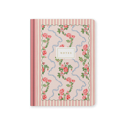 Rose Flutter Stripe B6 Hardback Notebook