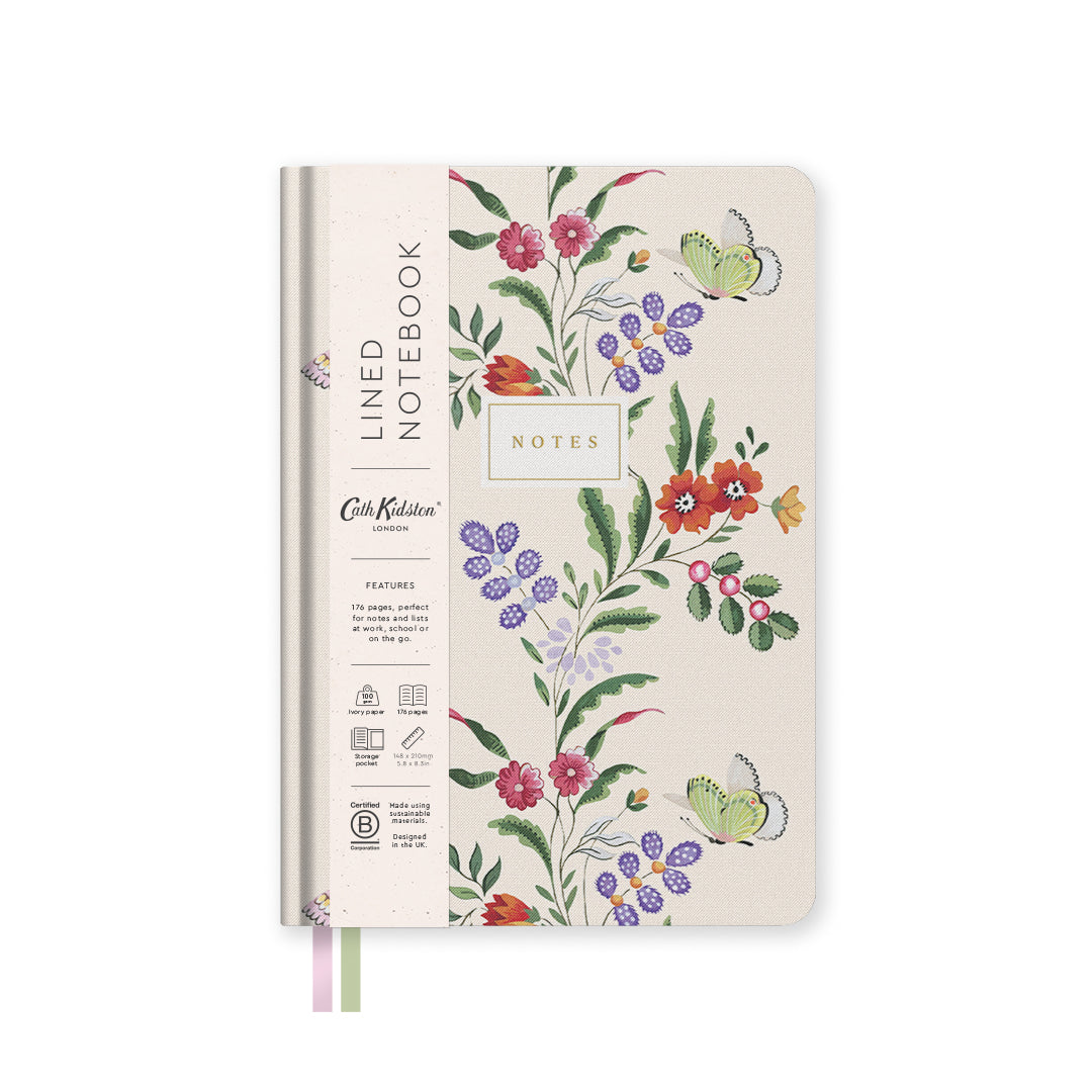 Cream Butterfly A5 Hardback Notebook