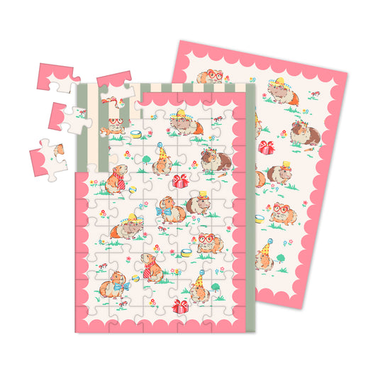Guinea Pig Party Jigsaw Greeting Card