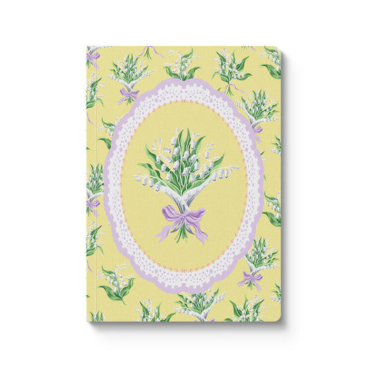 Yellow Lily of The Valley Vignette Premium Perfect Bound Notebook (A5)