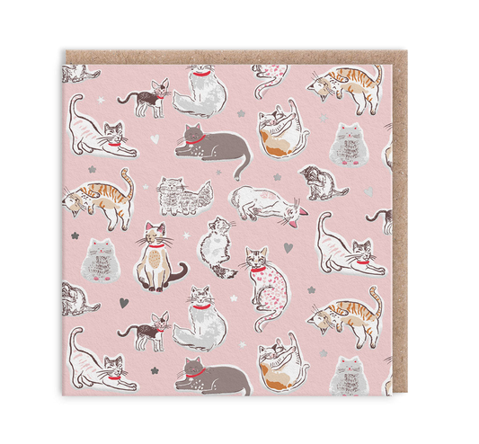 Cats Mini Square Greeting Card