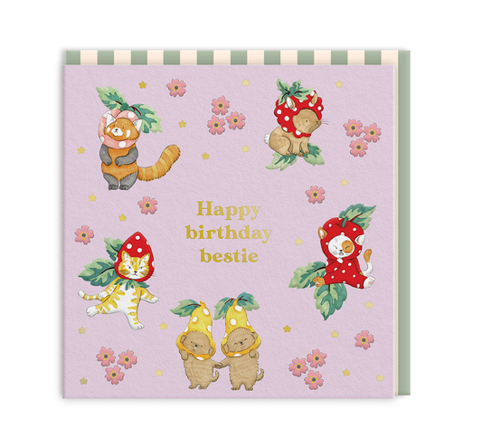 HBD Bestie Mini Square Greeting Card