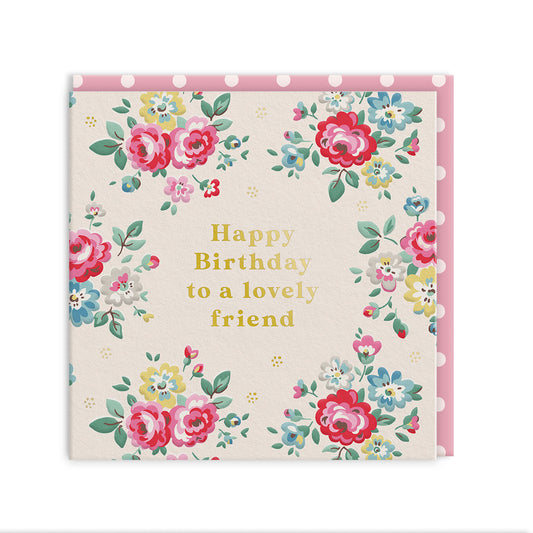 Friend Floral Mini Square Greeting Card
