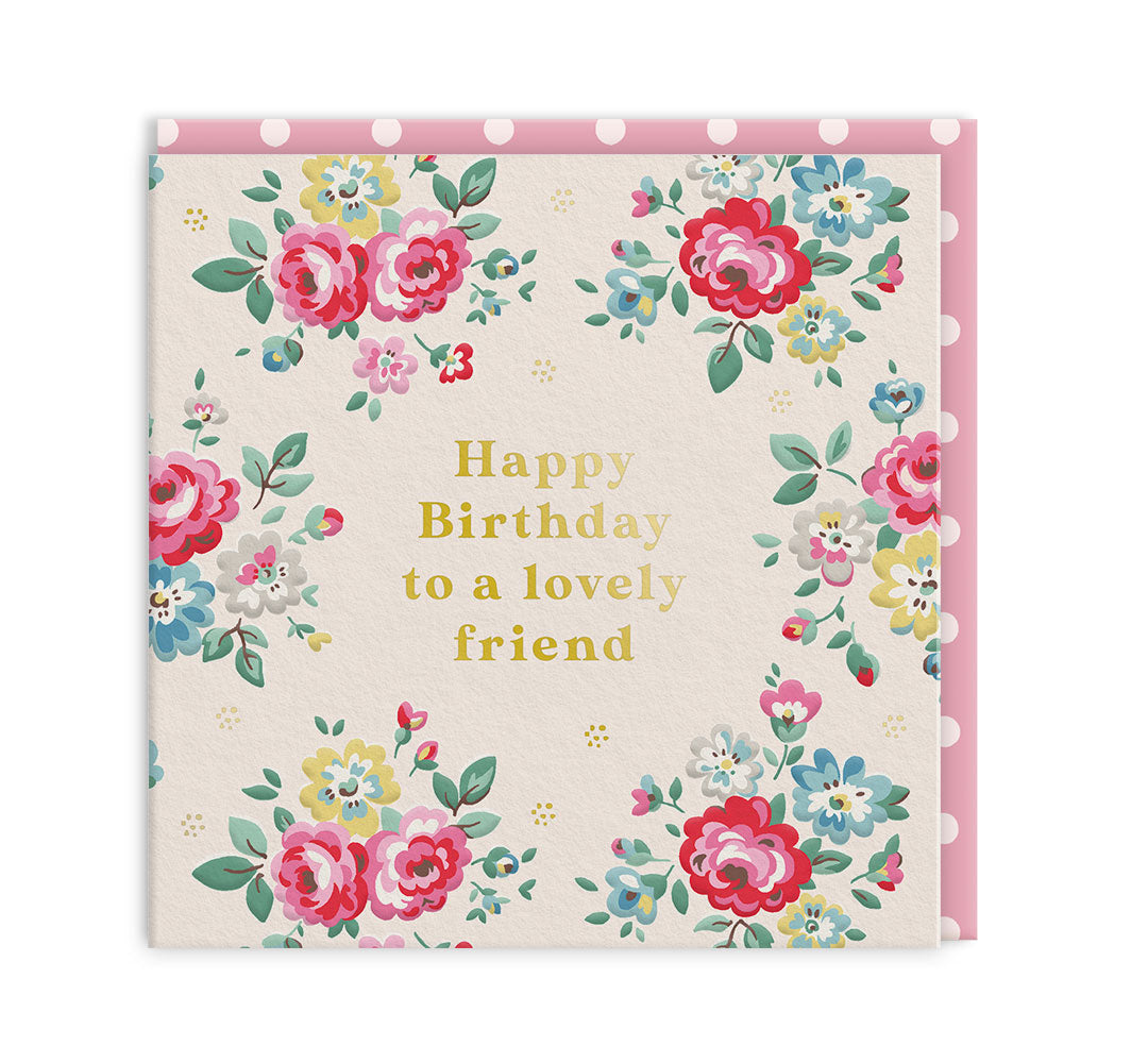 Friend Floral Mini Square Greeting Card