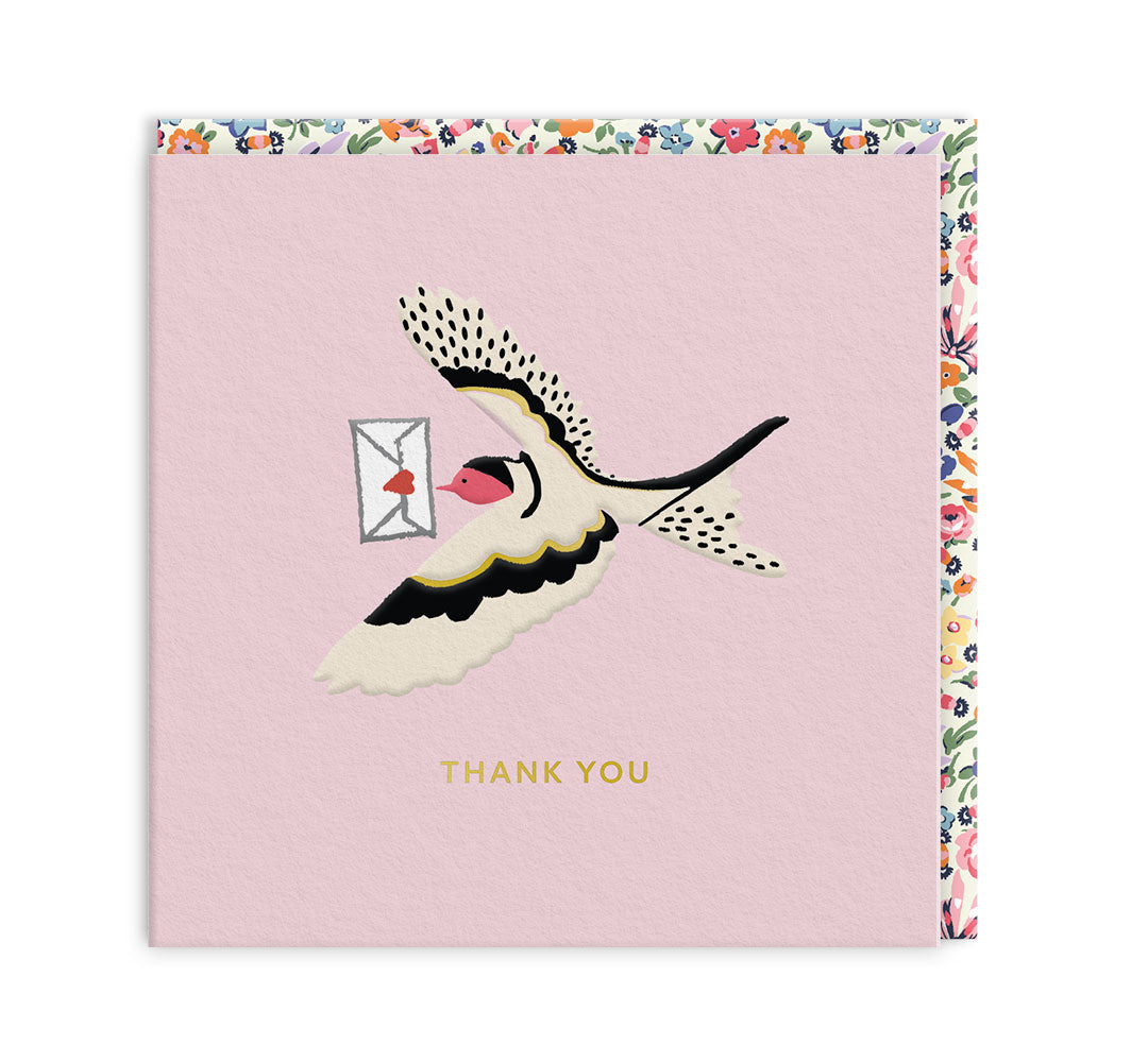 Mail Swallow Mini Square Greeting Card