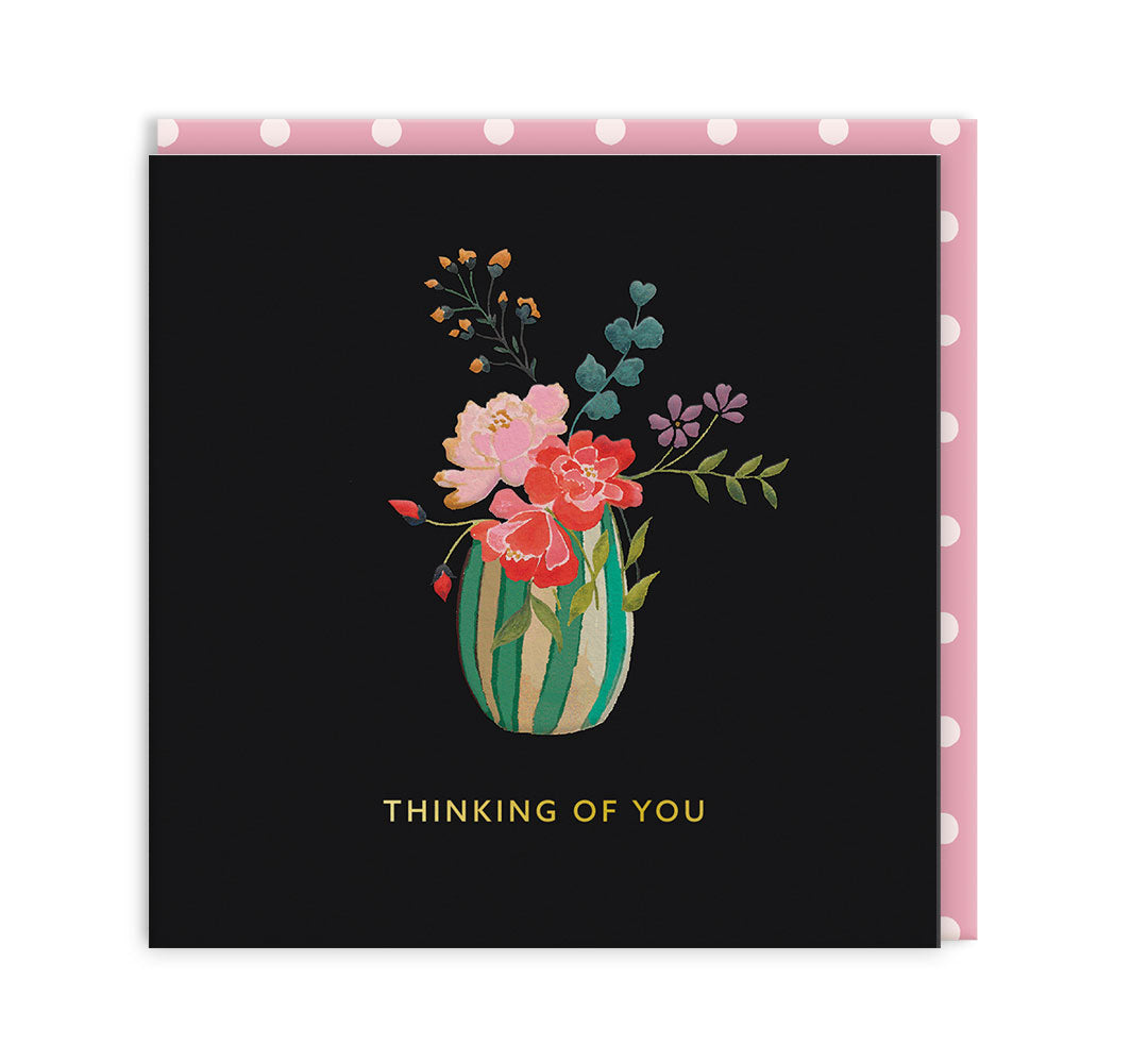 Sympathy Vase Mini Square Greeting Card