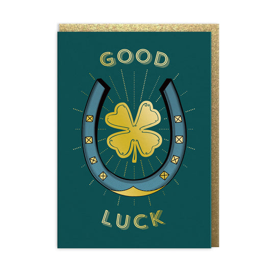 Good Luck Horseshoe Greeting Card