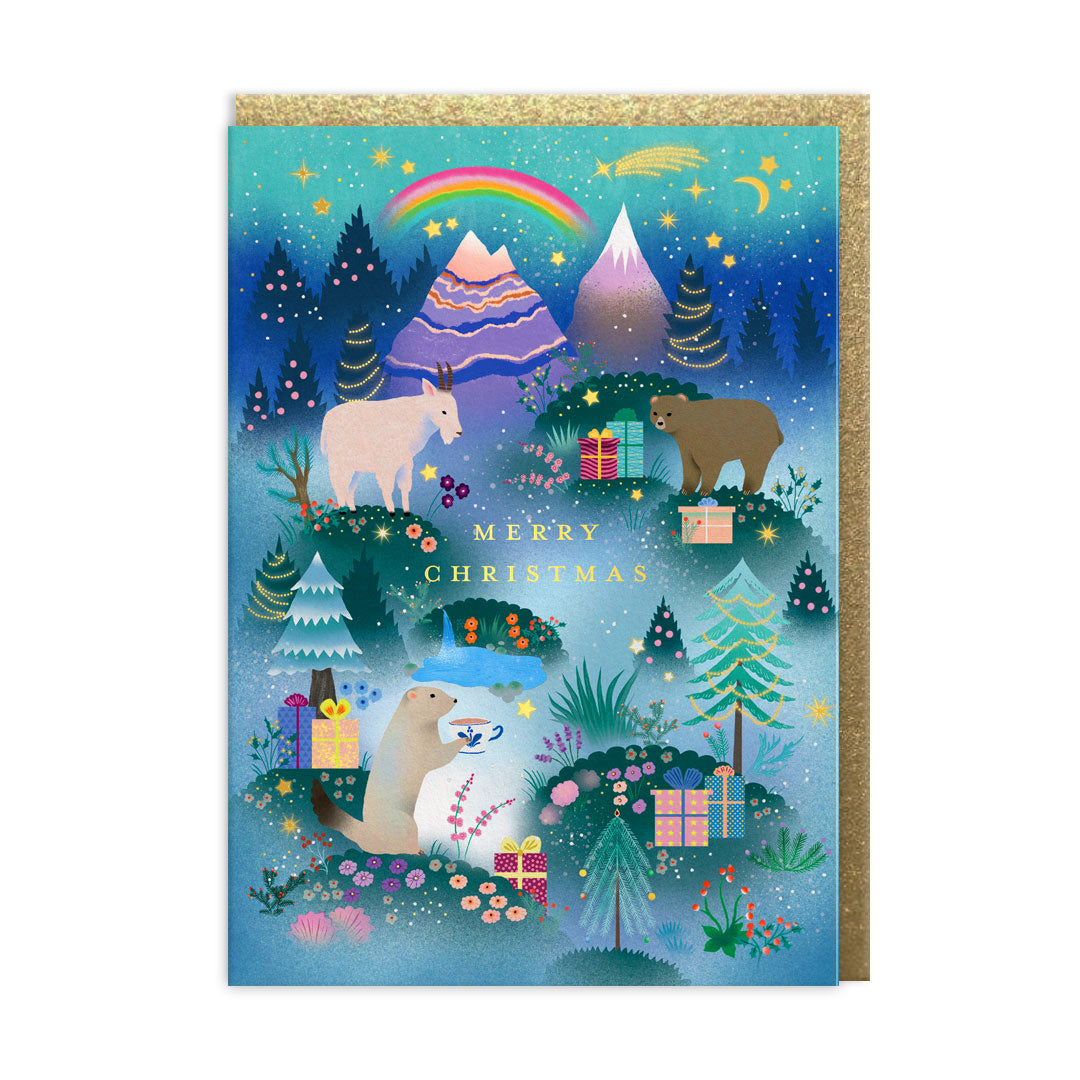 Christmas Mountain Greeting Card