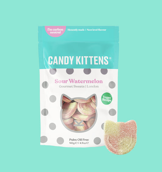 Candy Kittens 140g Vegan Sweets Bag - Sour Watermelon