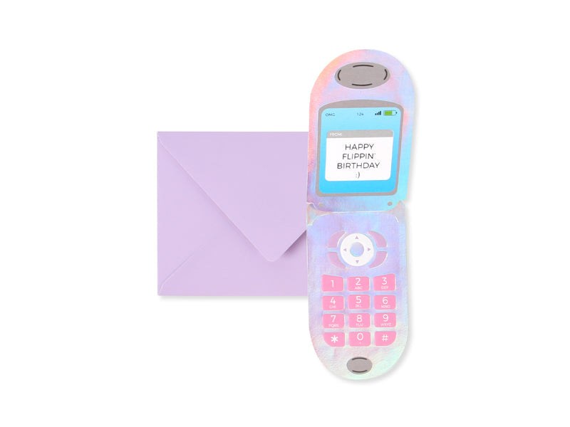 Flip Phone 3D Layered Greeting Card
