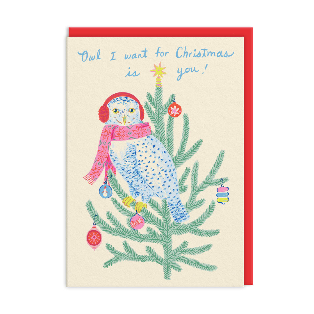 Owl I Want For Christmas Card