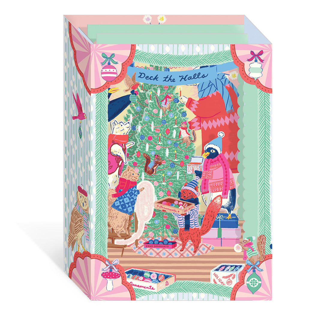 Deck The Halls 3D Greeting Card