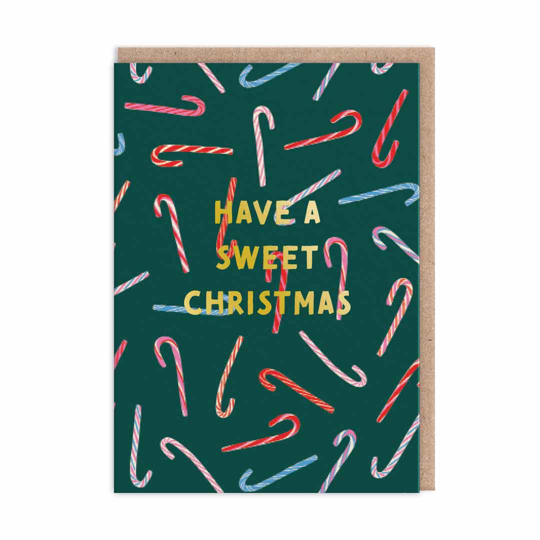 Sweet Christmas Candy Canes Christmas Card