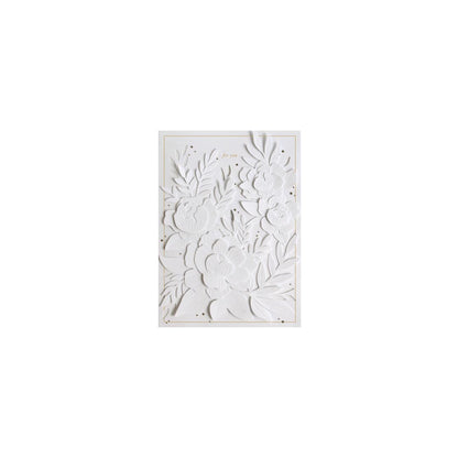 White Blossoms 3D Layered Greeting Card