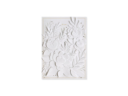 White Blossoms 3D Pop Up Greeting Card