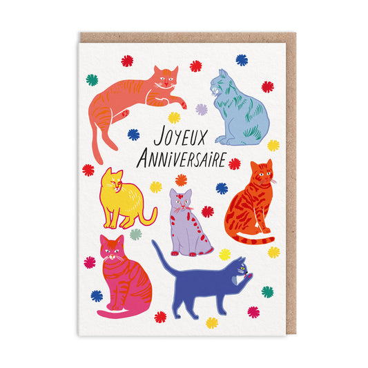 Joyeux Anniversaire Birthday Cats Greeting Card