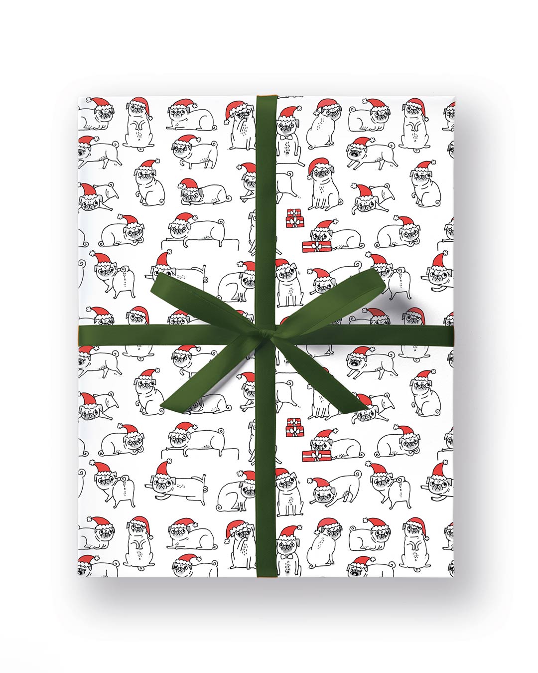 Christmas Pug Positions Gift Wrap