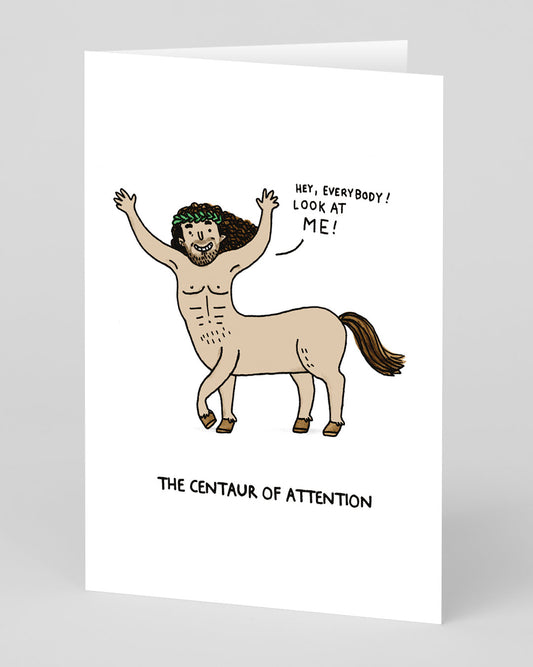 Personalised Centaur of Attention Greeting Card