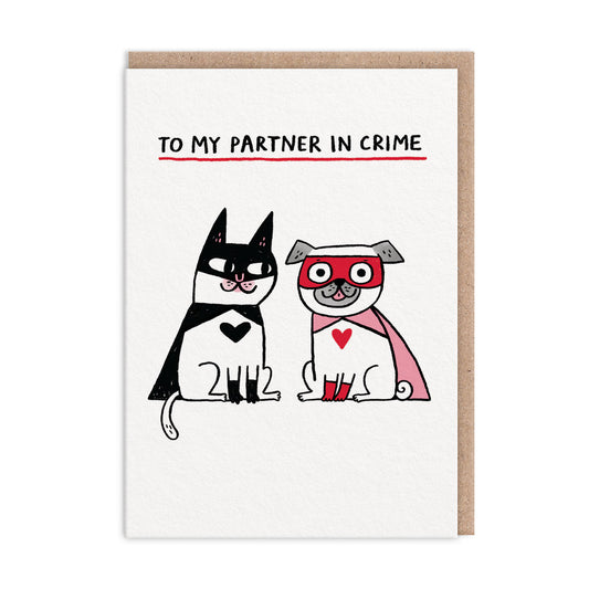 Partner in Crime Costume Greeting Card
