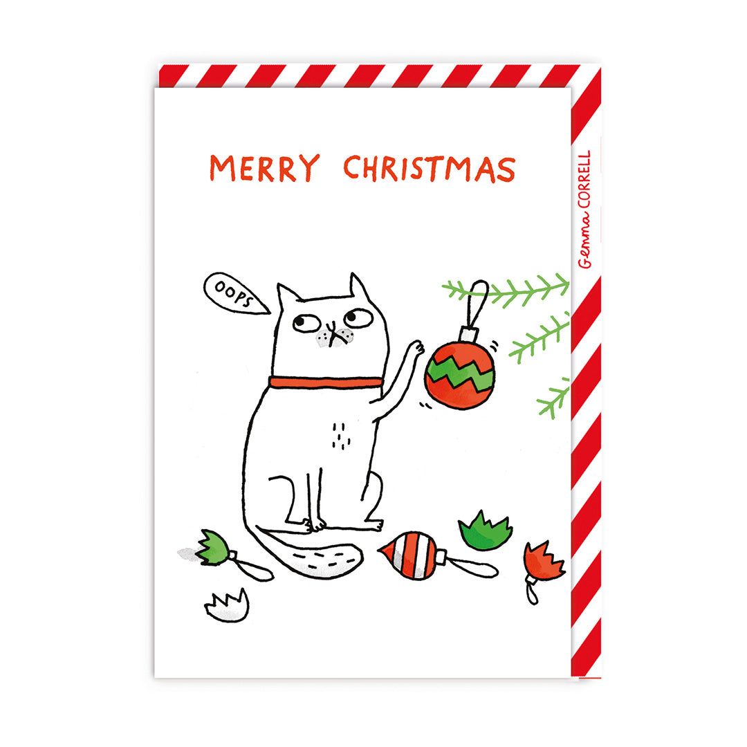 Oops Cat Merry Christmas Card