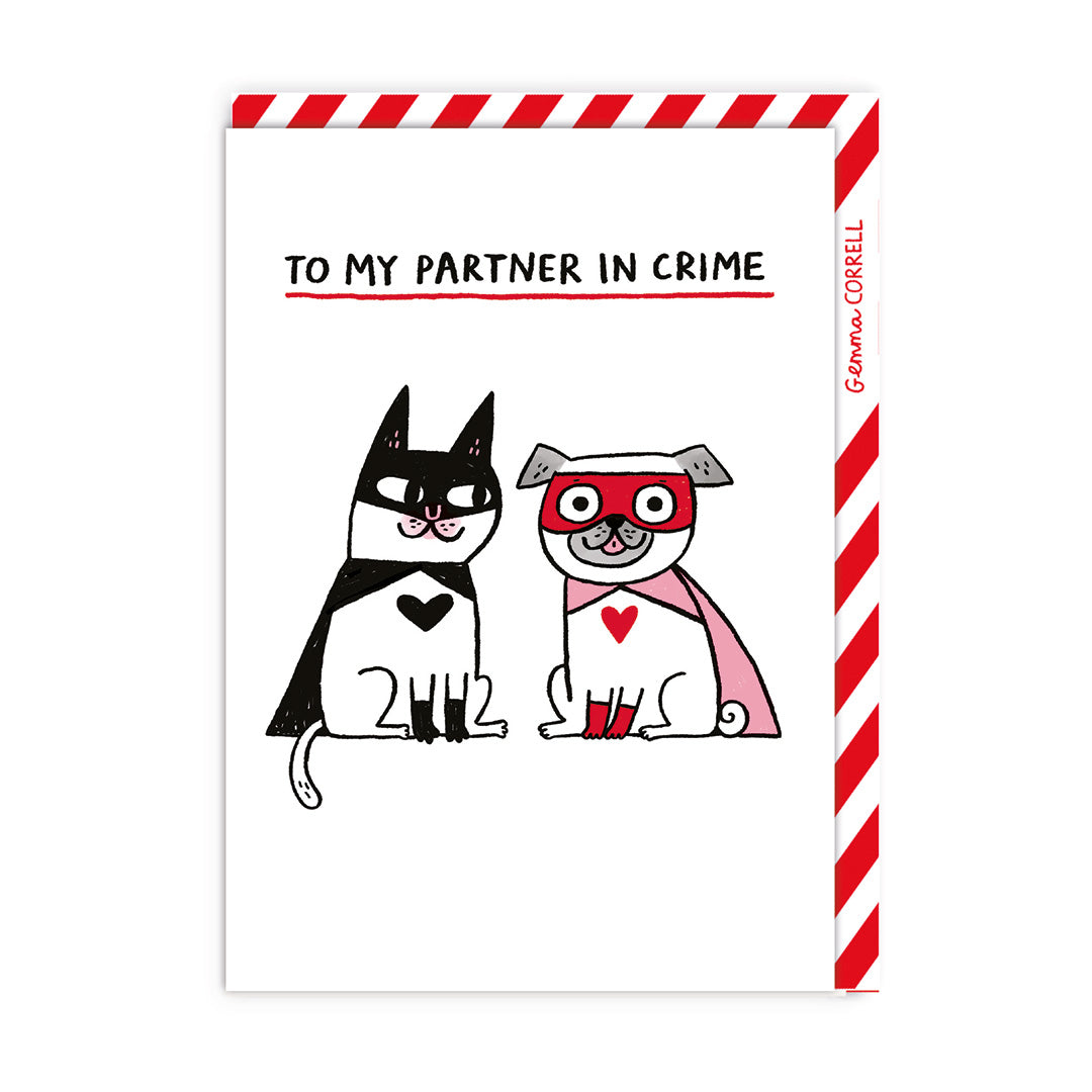 Partner in Crime Superhero Valentine's Day Card