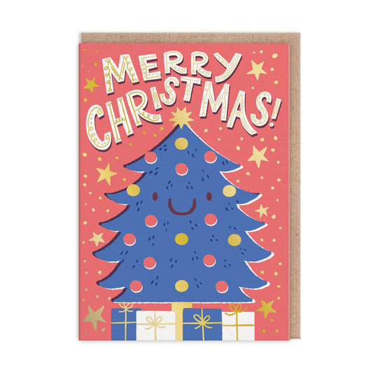 Merry Christmas Bauble Tree Greeting Card