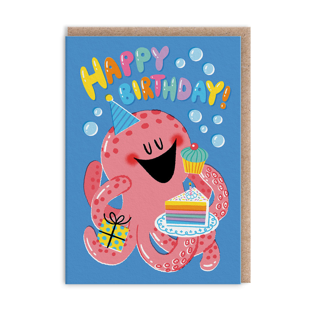Happy Birthday Octopus Greeting Card