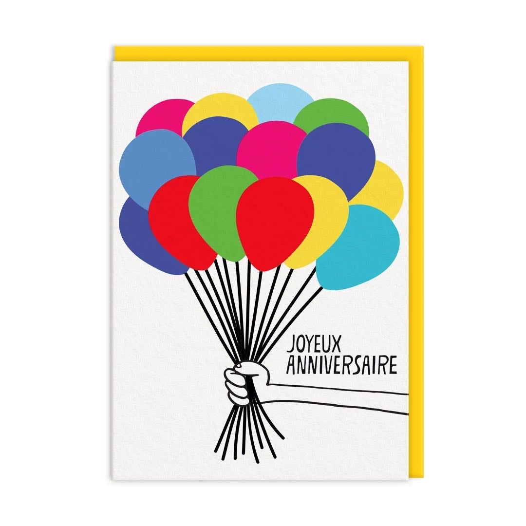 Joyeux Anniversaire Balloons Greeting Card