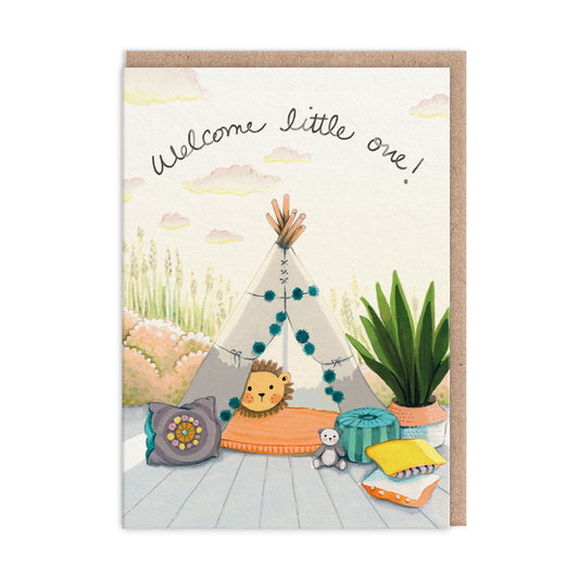 Welcome Little One Tipi Greeting Card