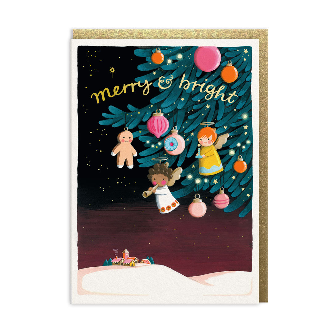 Angel Ornaments Holiday Greeting Card