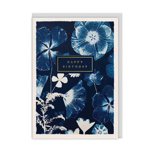 Birthday Blue Hibiscus Greeting Card