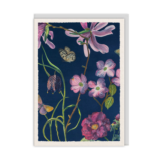 Magnolia and Fritillaria Greeting Card