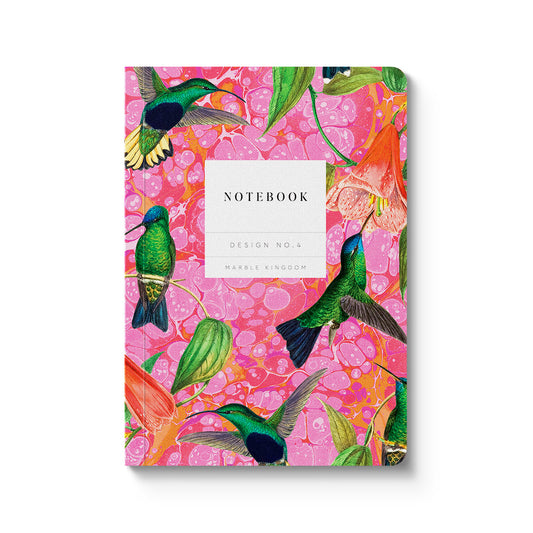 Marble Hummingbirds Premium Paperback Notebook