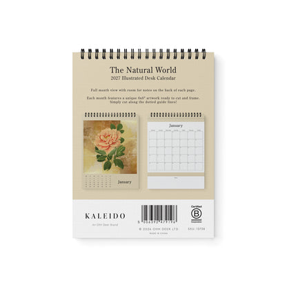Natural World Gold Leaf Desk Calendar