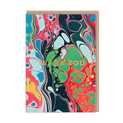 Colourful Marble Thank You Greeting Card Set