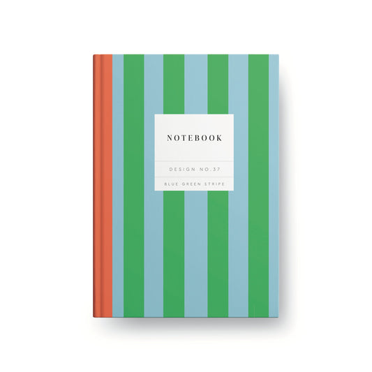 Kaleido Design No.37 Blue Green Stripe Hardback Notebook